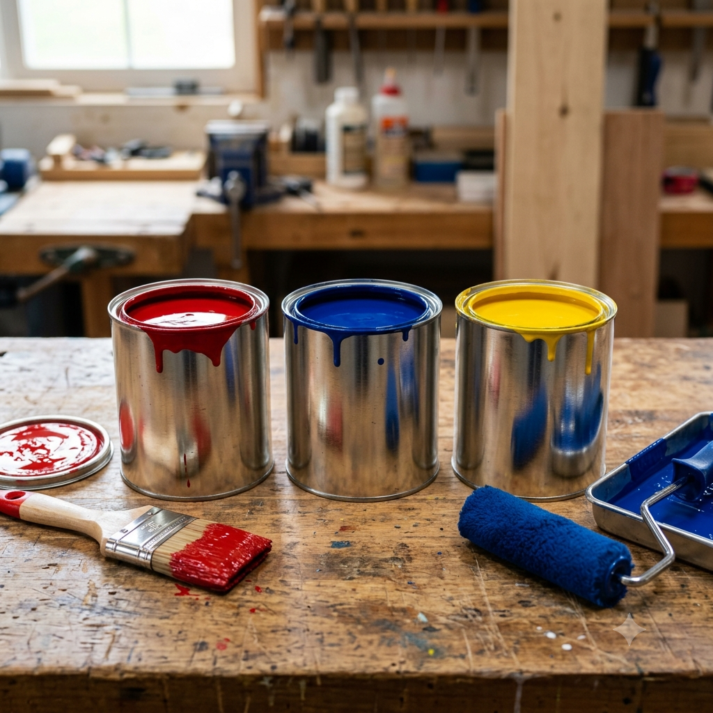 Illustration of paints that contaminate tools, water and cleaning equipment, which is central to PaintSmartly.